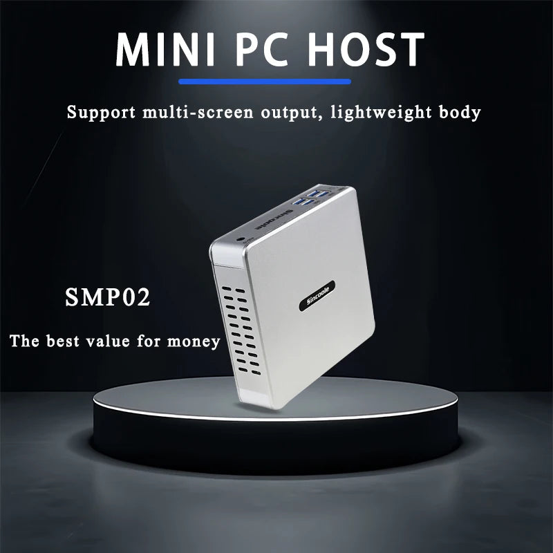 Sincoole Mini PC，Intel 12th N100 Mini PC 16GB DDR4 512GB 4K UHD Dual HDMI Dual Band WiFi Windows 11 pro Mini Computer