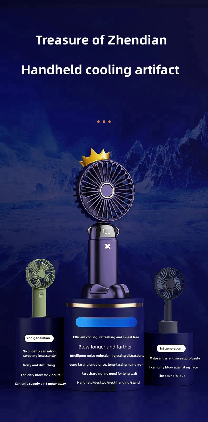 Mini Handheld Small Fan Portable Portable Silent Office Desk Student On Dormitory Charging Outdoor Hand Holding Fan Small