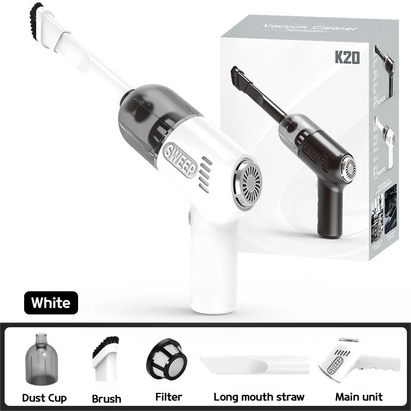 Mini Portable High-Power Vacuum Cleaner - Strong Suction, Wireless Charging & Handheld Design for Car & Home Dual Use