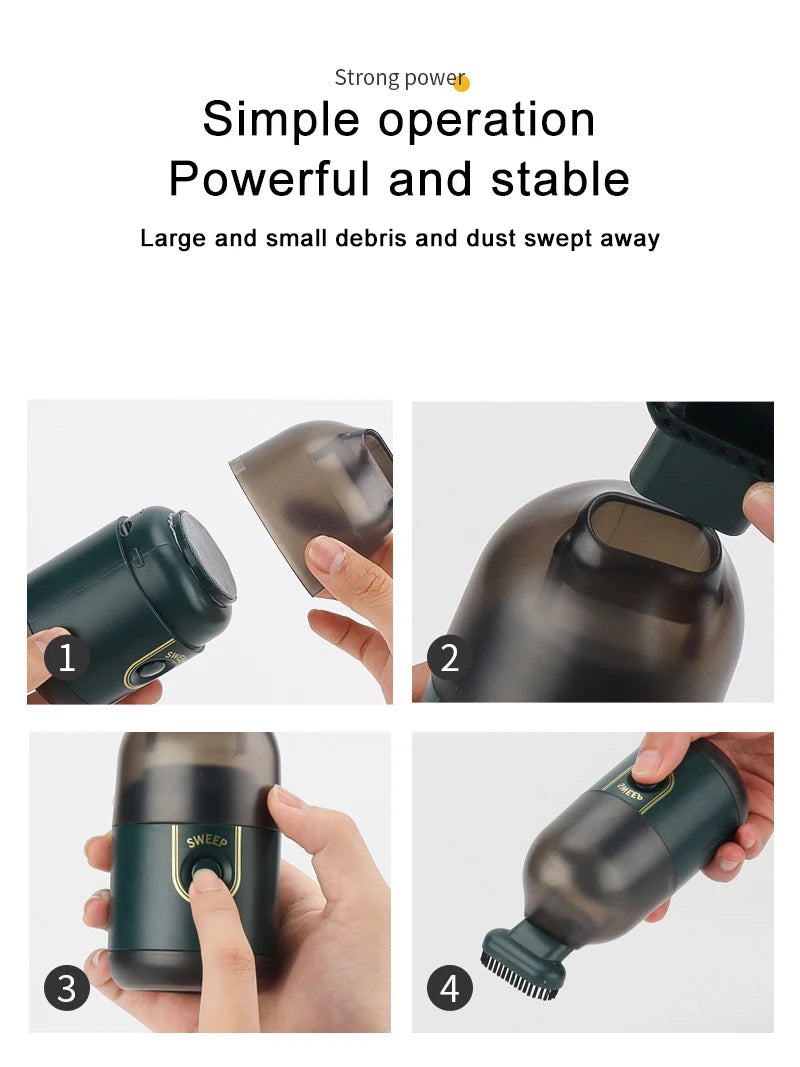 Mini Vacuum Cleaner Portable Wireless Power Usb Charging Car Home Computer Office Sweeping Machine Desktop Dust