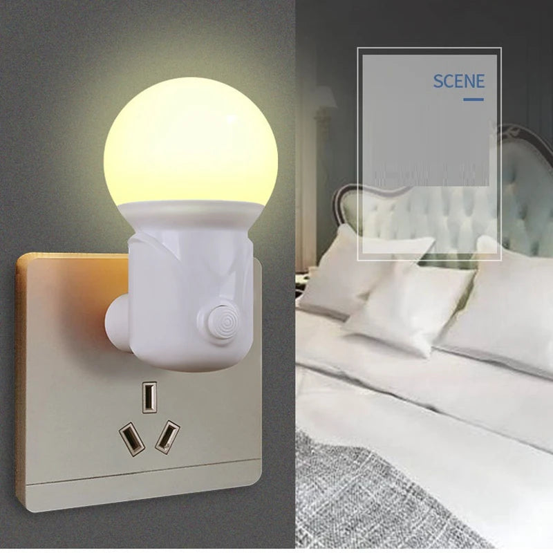 LED Night Lights EU/US Plug 2-color Dimmering Lamp Eye Protection Baby Nursing Sleep Light Reading Living Room Night Lamp