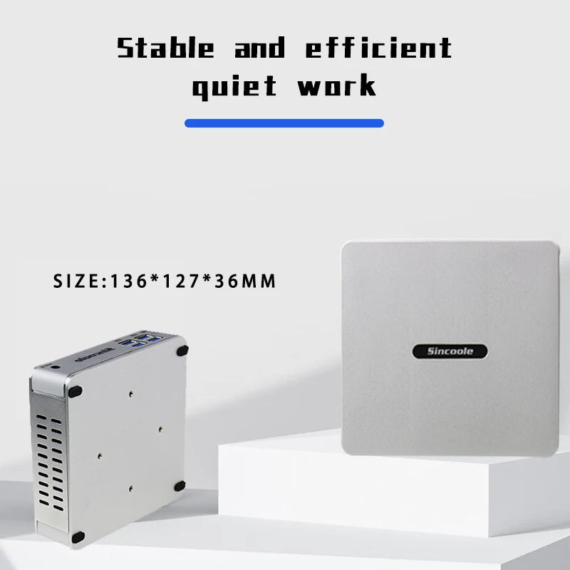 Sincoole Mini PC，Intel 12th N100 Mini PC 16GB DDR4 512GB 4K UHD Dual HDMI Dual Band WiFi Windows 11 pro Mini Computer
