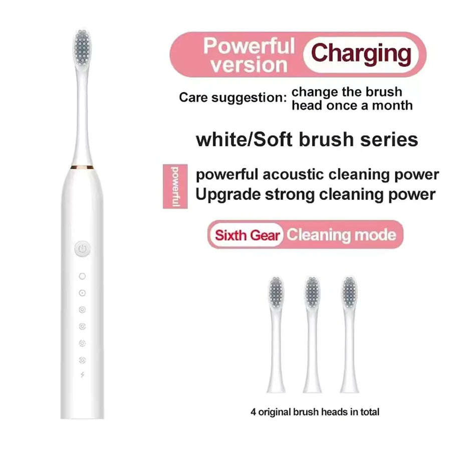 Electric Toothbrush Set Ultrasonic Adult Fully Automatic Smart Sonic Ultra Fine Soft Wool Easy To Carry Full Body Waterproof-