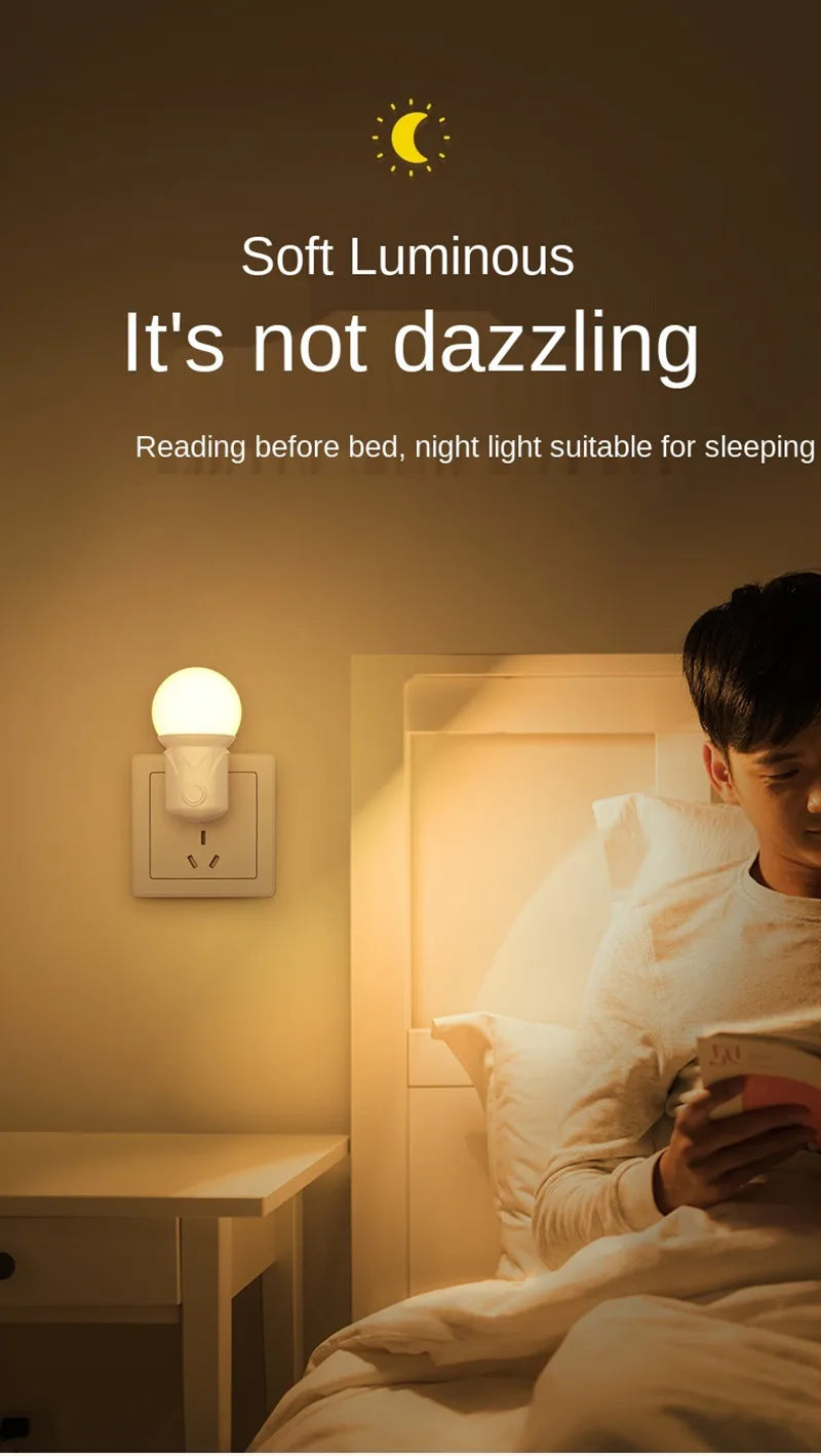 LED Night Lights EU/US Plug 2-color Dimmering Lamp Eye Protection Baby Nursing Sleep Light Reading Living Room Night Lamp