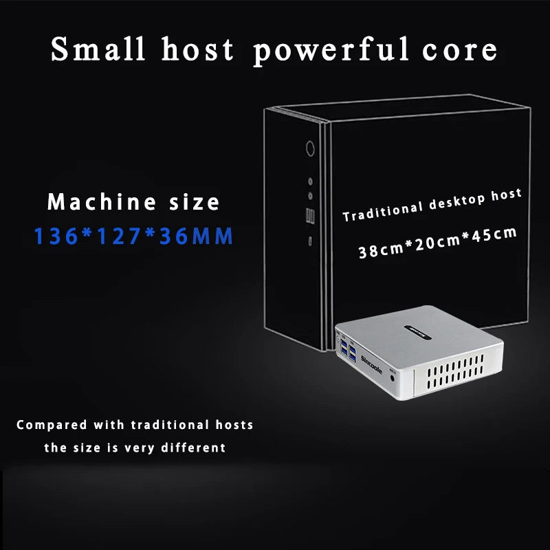Sincoole Mini PC，Intel 12th N100 Mini PC 16GB DDR4 512GB 4K UHD Dual HDMI Dual Band WiFi Windows 11 pro Mini Computer
