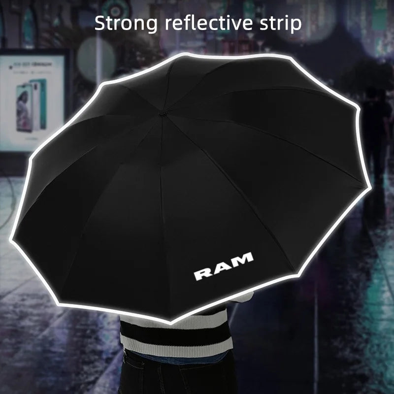 Fully Automatic UV Umbrella With LED Flashlight Reflective Stripe Reverse Umbrellafor Dodge Ram 1500 2500 3500 accessories