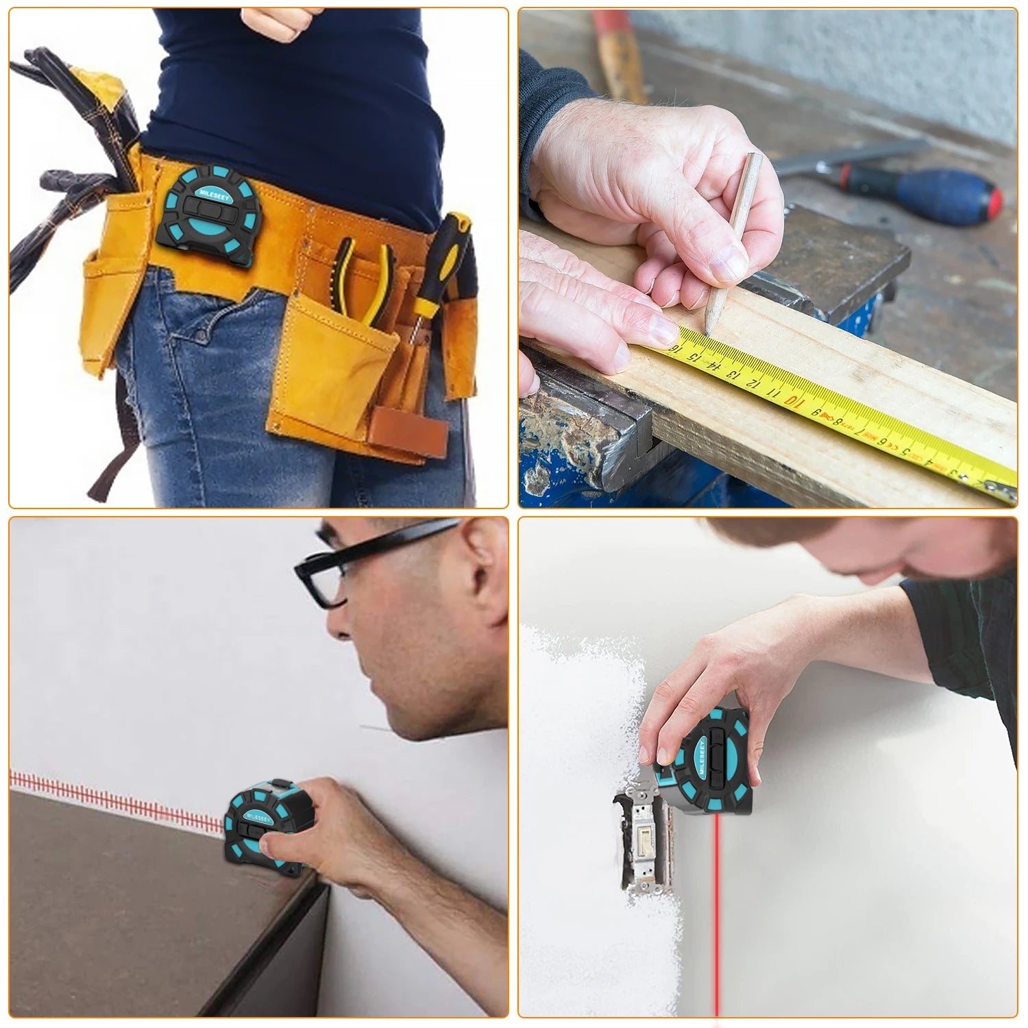 Laser Tape Measure 2 in 1 40M Laser Distance Measuring Instrument 5m Steel Tape Measure High Precision Electronic Digital Displa