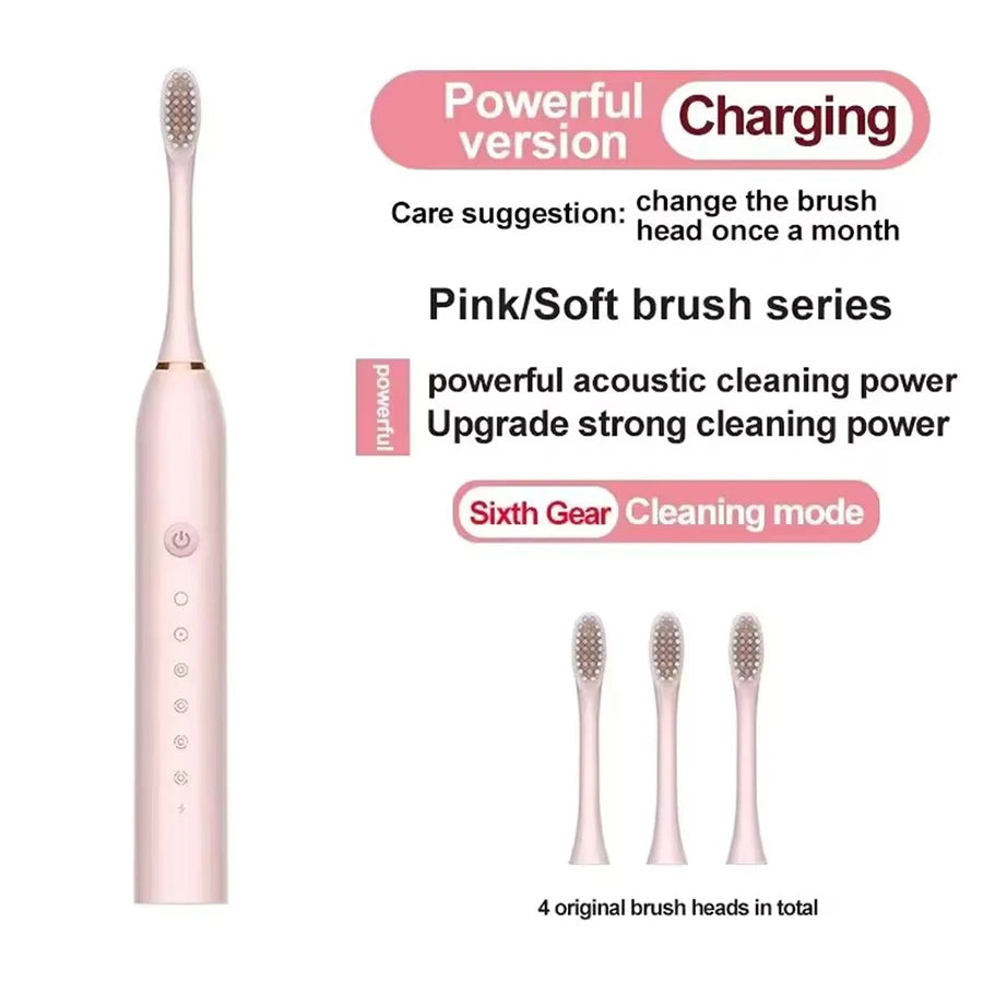 Electric Toothbrush Set Ultrasonic Adult Fully Automatic Smart Sonic Ultra Fine Soft Wool Easy To Carry Full Body Waterproof-