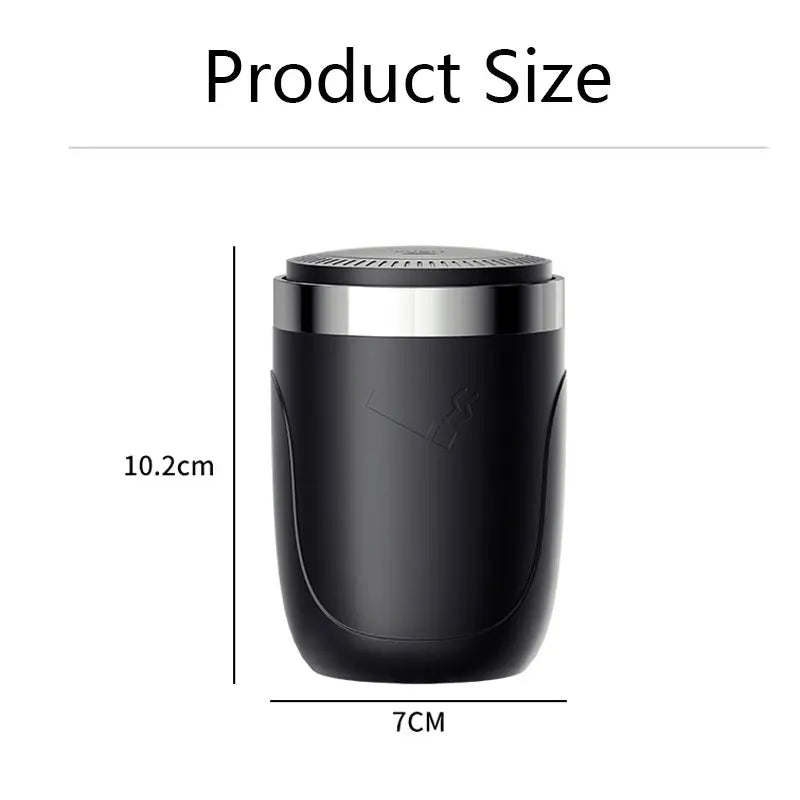 Portable Car Ashtray with Lid Smell Proof Alloy Inner Liner Led Portable Ashtray Cup for Auto Fireproof Shell One Touch Open