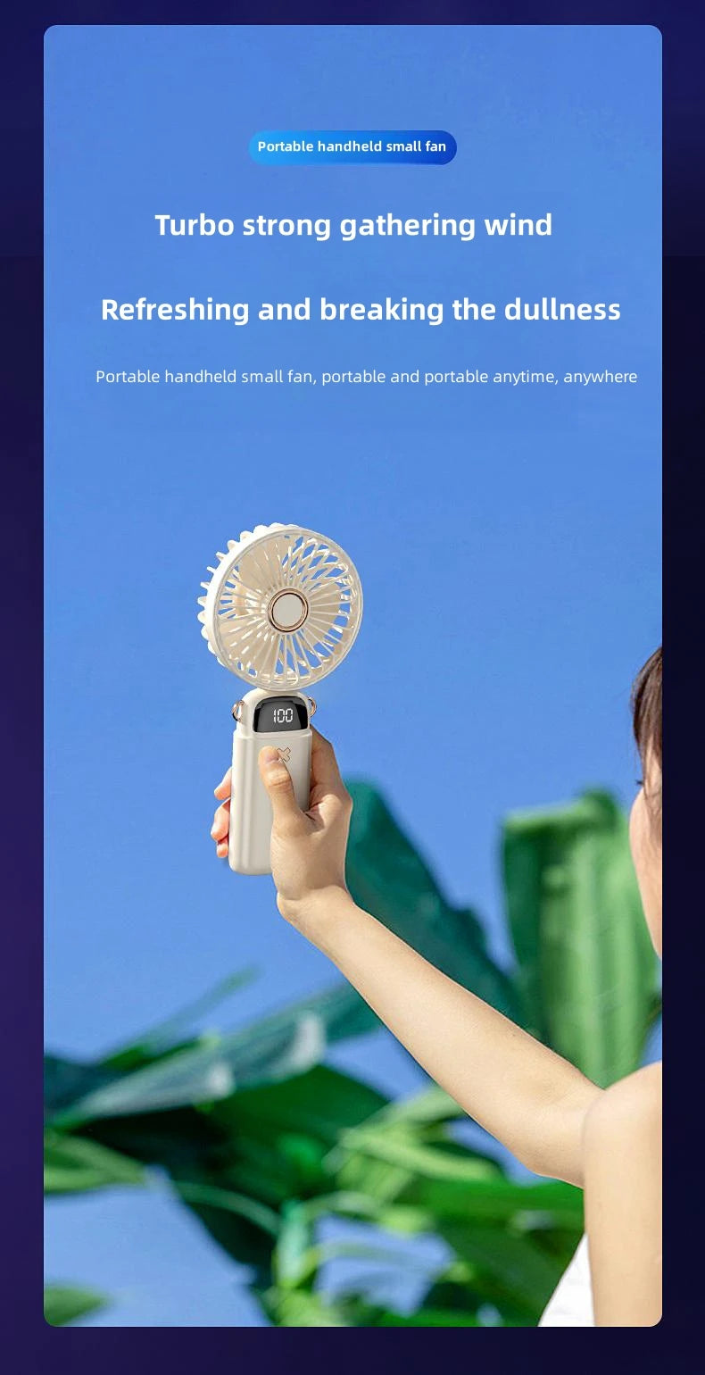 Mini Handheld Small Fan Portable Portable Silent Office Desk Student On Dormitory Charging Outdoor Hand Holding Fan Small