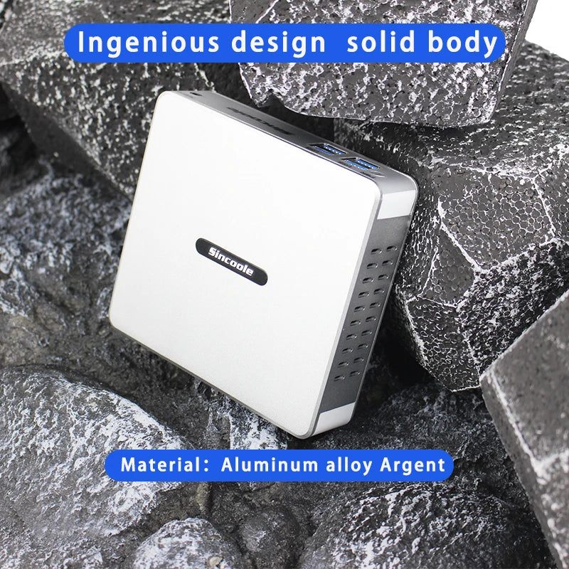 Sincoole Mini PC，Intel 12th N100 Mini PC 16GB DDR4 512GB 4K UHD Dual HDMI Dual Band WiFi Windows 11 pro Mini Computer