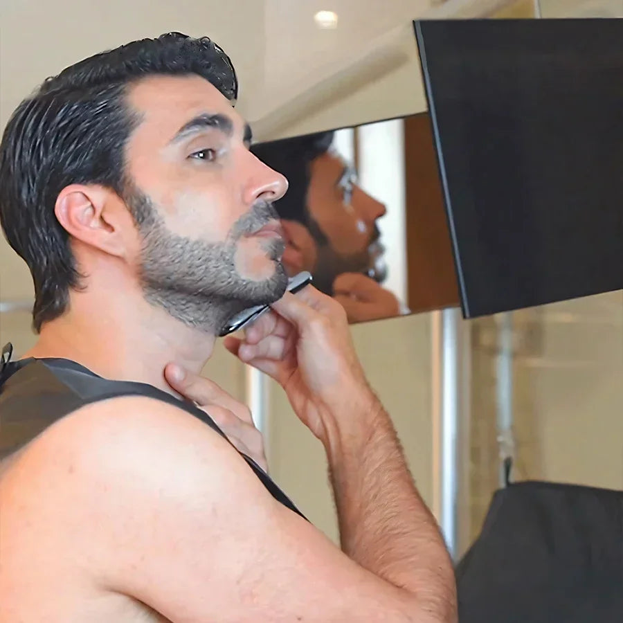 3 Way Mirror for Self Hair Cutting 360 Trifold Hair Cut Mirror for Men Women Makeup Vanity Mirror with Portable Adjustable Hooks