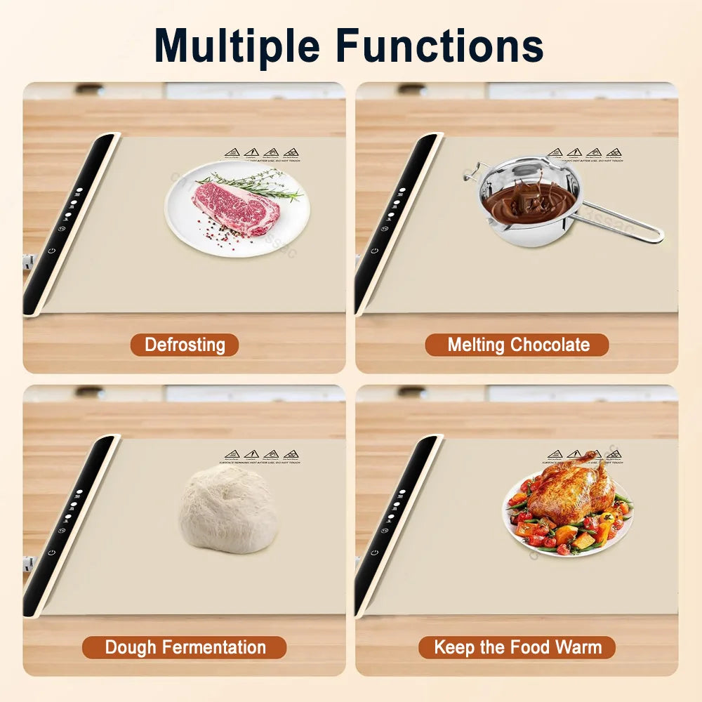 Electric Warming Tray Foldable Food Warmer Fast Heating Portable Dining Table Warmer Food Warmer Mat with Full Surface Heating