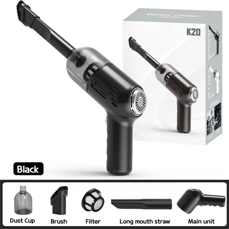 Mini Portable High-Power Vacuum Cleaner - Strong Suction, Wireless Charging & Handheld Design for Car & Home Dual Use