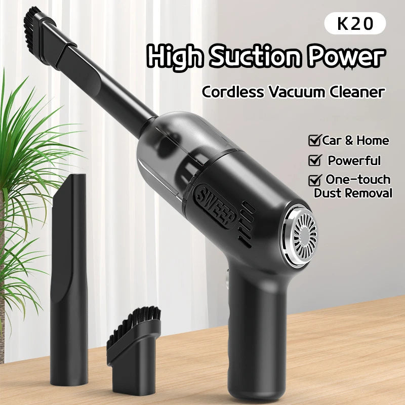 Mini Portable High-Power Vacuum Cleaner - Strong Suction, Wireless Charging & Handheld Design for Car & Home Dual Use